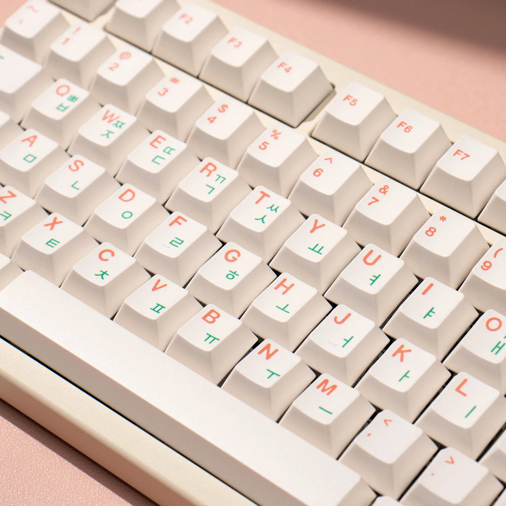 144 Keys PBT Keycaps Cherry Profile Dye-Sublimated Keycap Set Red Green Font Korea English keycaps for Mechanical Keyboard Kit