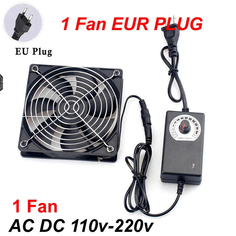 110V-220V 3000RPM Fan Cooling Controller 120mm 12V 220V Btc Machine Chassis Workstation Cabinet Radiator Server Fan for GPU VGA