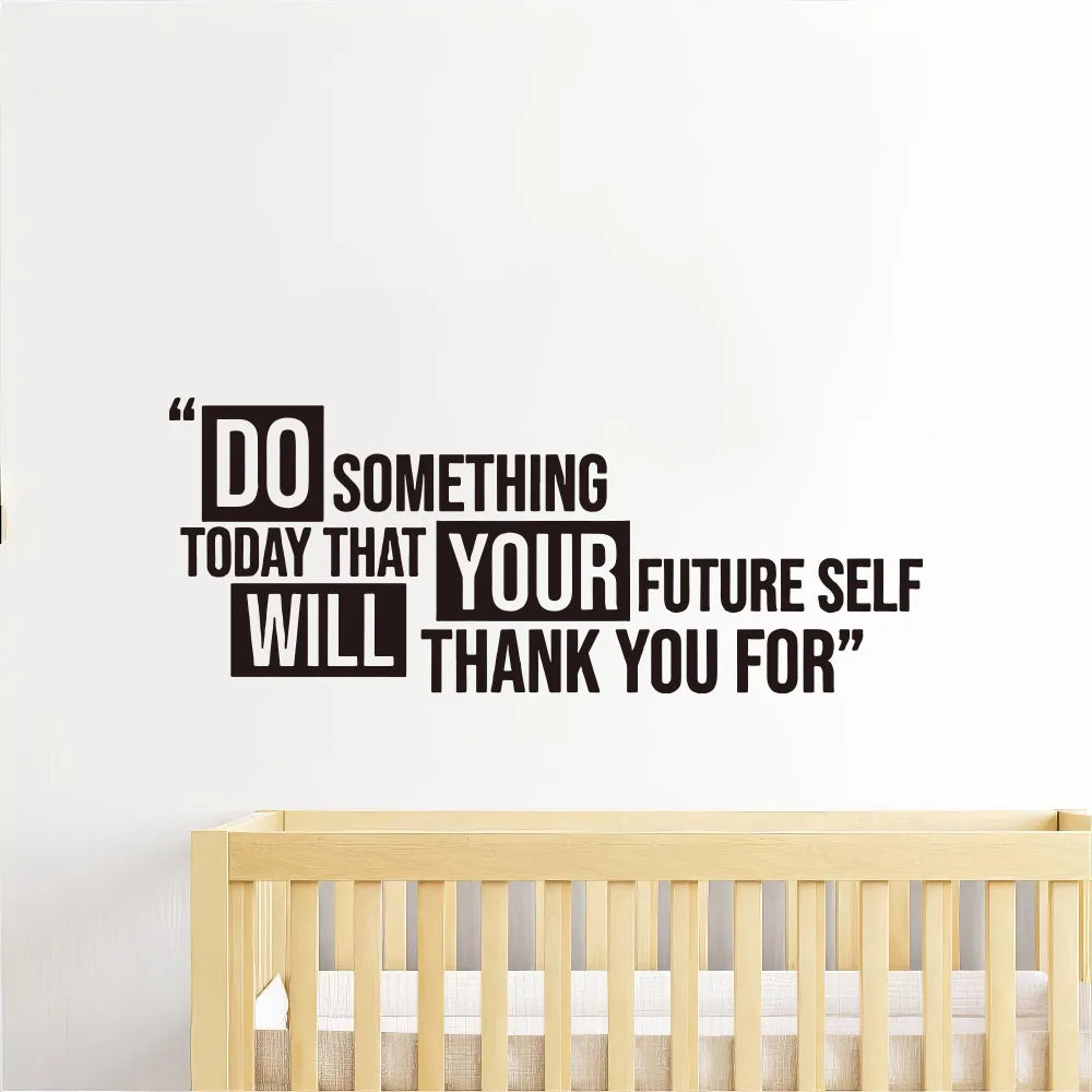 Future Self Thank You For Quote Fitness Workout Success Motivation Quotes Wall Decals Healthy Lifestyle for Girls Boys Gym Home