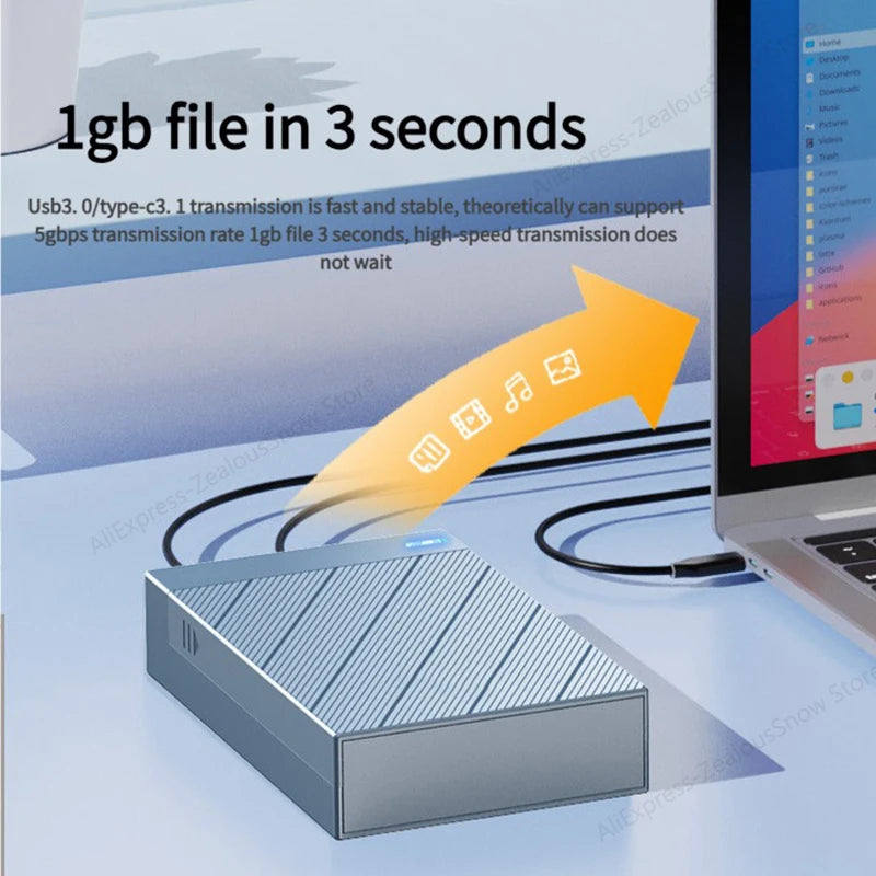 2.5/3.5 inch Hard Disk Enclosure SATA To Type C Hard Drive Case Adapter Support 22TB Up To 5Gbps External HDD Box for PC Laptop