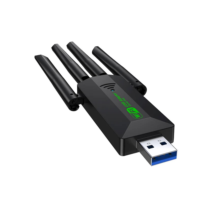 1200Mbps WiFi USB Adapter Dual Band 2.4G+5Ghz Wi-Fi Dongle 4 Antenna 802.11AC USB3.0 High-Speed Wireless Card Receiver PC/Laptop