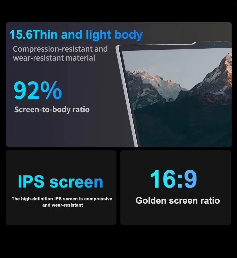 15.6 inch Windows 11 Pro Intel Core I7 6500U Laptop Computer 16GB DDR4 512GB 1TB SSD Portable Notebook PC Gamer Gaming Laptops