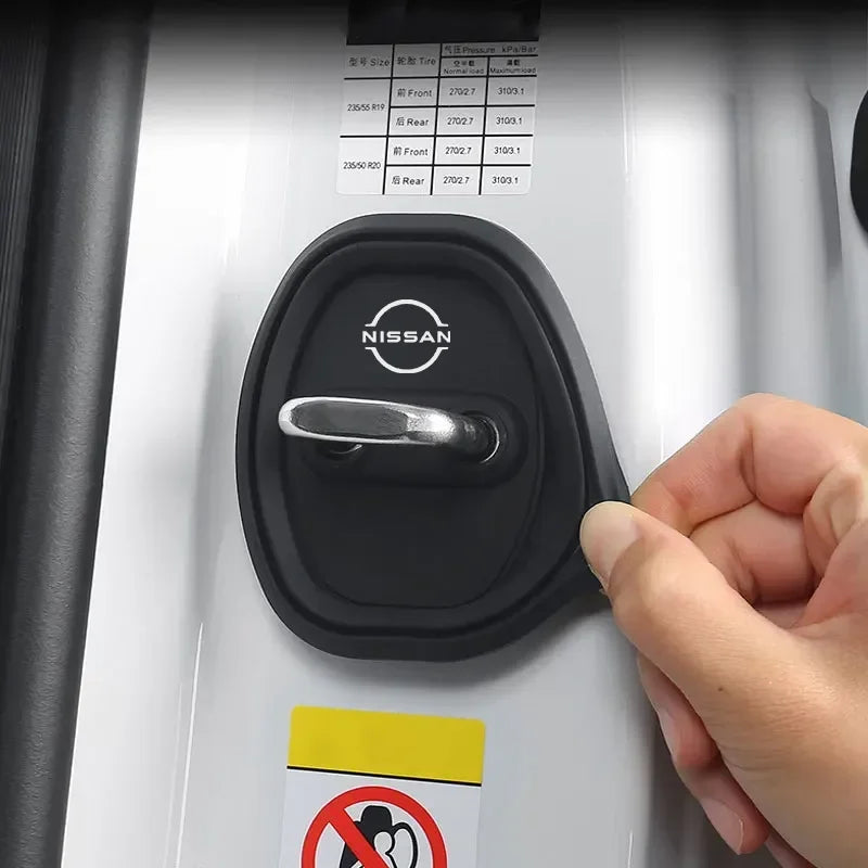 2/4Pcs Car Silicone Door Lock Cover Auto Emblem Accessories For Nissan Qashqai Nismo X-Trail T32 T31 J10 J11 Juke Altima Note