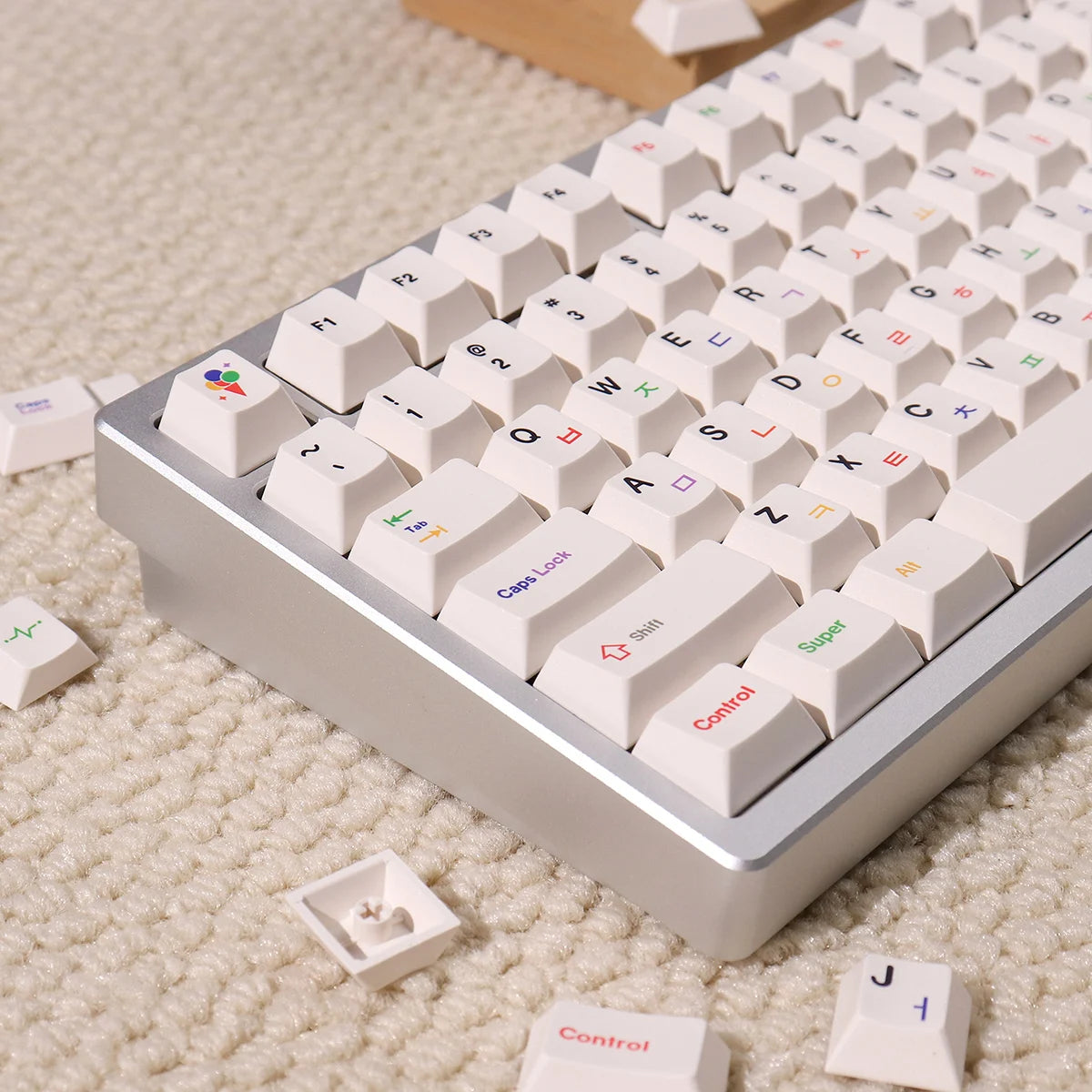 144 Keys Korean Roots PBT Cherry Keycaps Dye-Sublimated Keycap Set For Mx Cherry Switch Mechanical Keyboard 61/64/87/96/104