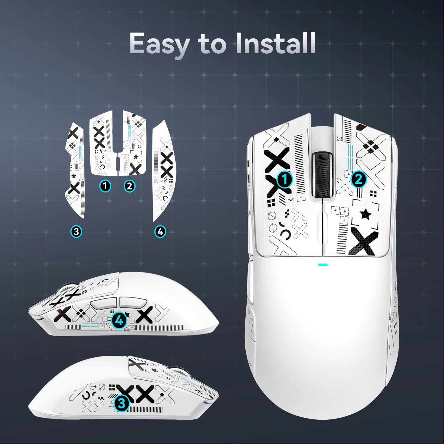 Gaming Mouse Sticker Anti-slip Waterproof and Easy to Install,Soft Touch and is Suitable for ATTACK SHARK X11/X6/X3/R1
