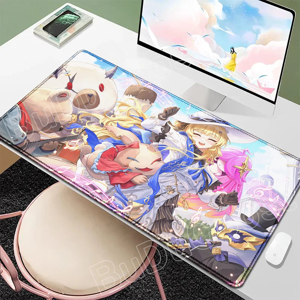 Beautiful Kawaii Luno Wuthering Waves Mouse Pad Gamer Mousepad Accessories Keyboard Mat Gaming Laptop Anime Pretty Girl Desk Mat