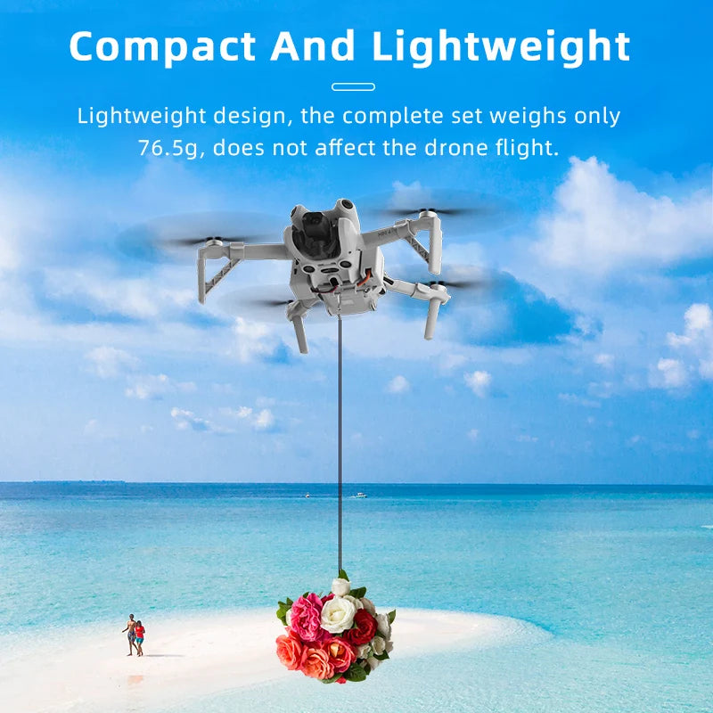 BRDRC Airdrop System for DJI Mini 4 Pro Drone Remote Thrower Casting Fish Bait/Giving Gifts/Emergency Rescue Drone Accessories