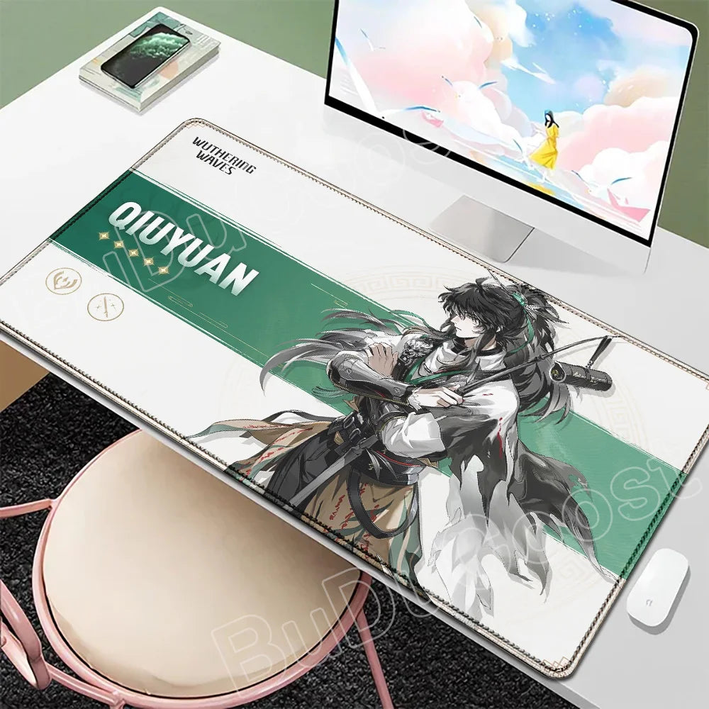 Beautiful Kawaii Luno Wuthering Waves Mouse Pad Gamer Mousepad Accessories Keyboard Mat Gaming Laptop Anime Pretty Girl Desk Mat