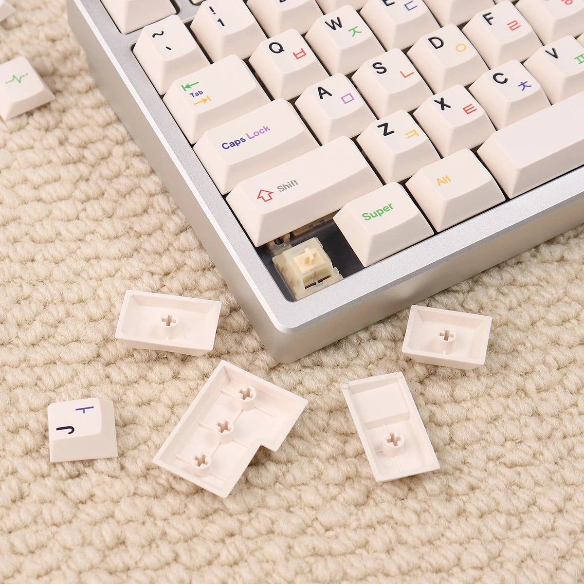 144 Keys Korean Roots PBT Cherry Keycaps Dye-Sublimated Keycap Set For Mx Cherry Switch Mechanical Keyboard 61/64/87/96/104