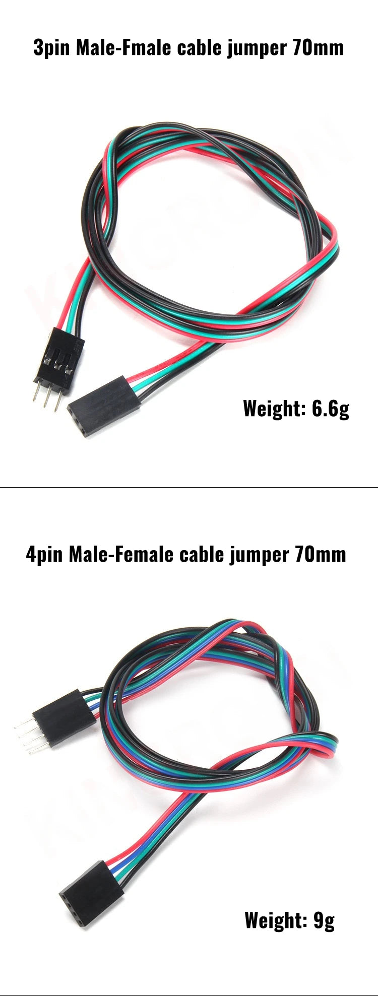 1/5pcs 2pin 3pin 4pin Male to Female Dupont Cable 70cm 3D Printer Dupont Cable Double-Head Terminal Jumper Wire Dual Headed Line