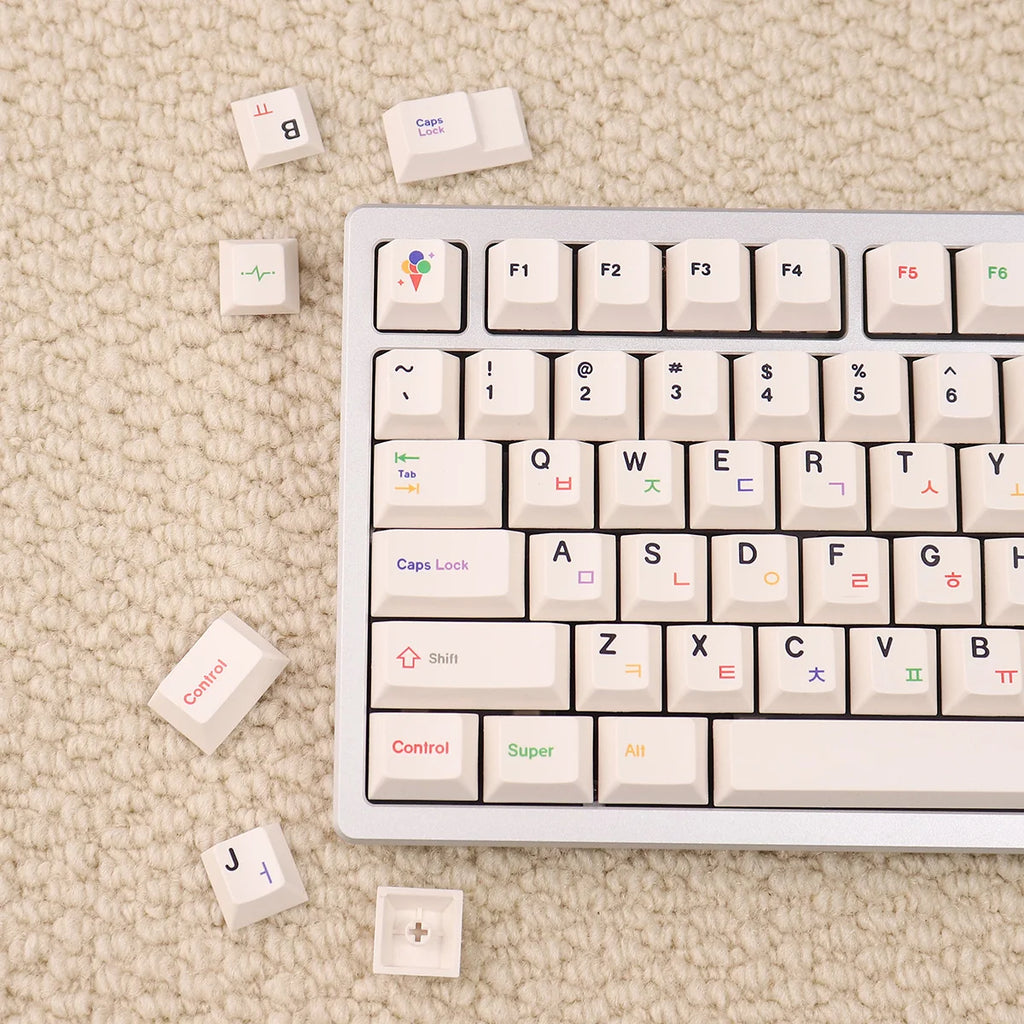 144 Keys Korean Roots PBT Cherry Keycaps Dye-Sublimated Keycap Set For Mx Cherry Switch Mechanical Keyboard 61/64/87/96/104