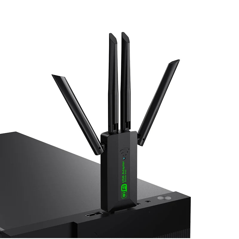 1200Mbps WiFi USB Adapter Dual Band 2.4G+5Ghz Wi-Fi Dongle 4 Antenna 802.11AC USB3.0 High-Speed Wireless Card Receiver PC/Laptop