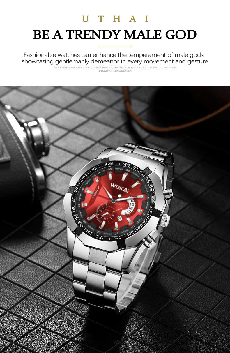 UTHAI CQ277 Business Man watch , calendars, quartz watches, and are the best choice for gift giving watches for man