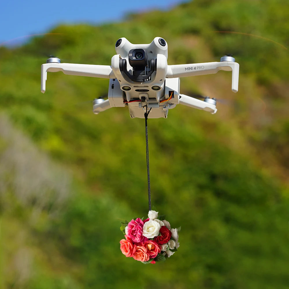 BRDRC Airdrop System for DJI Mini 4 Pro Drone Remote Thrower Casting Fish Bait/Giving Gifts/Emergency Rescue Drone Accessories