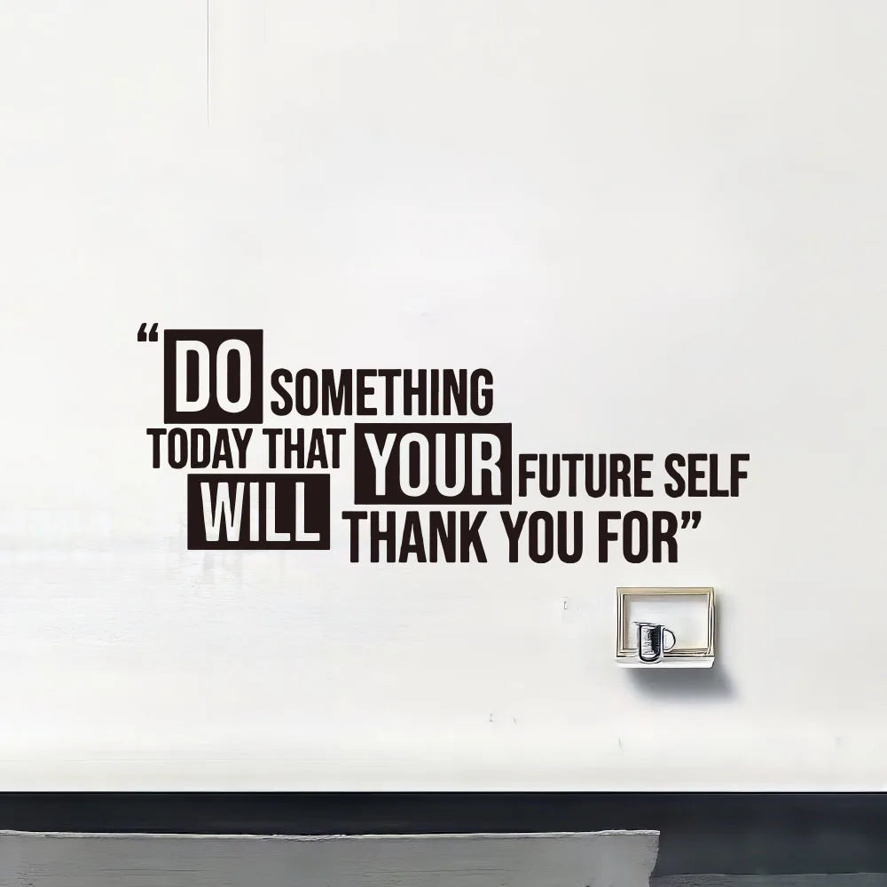 Future Self Thank You For Quote Fitness Workout Success Motivation Quotes Wall Decals Healthy Lifestyle for Girls Boys Gym Home