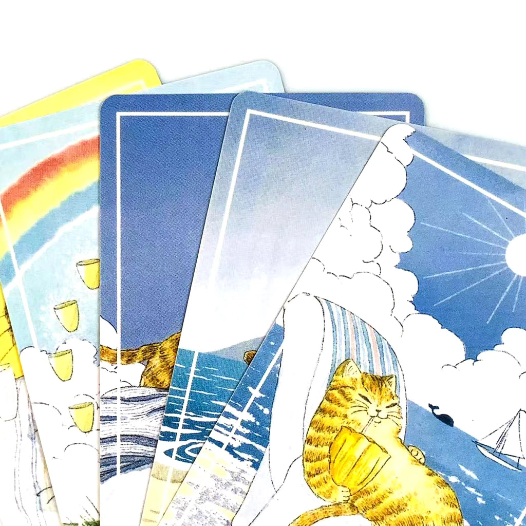 Sunny Orange Cat Tarot Deck A 78PCS Cards Best Gift-giving For Cat Lover ,Great For Beginners, Meditation & Party Games