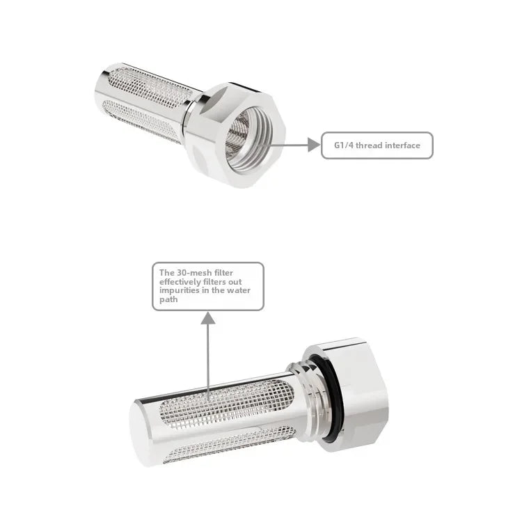 FREEZEMOD Computer Water Cooling Tank Built-in Filter, Reservoir Impurities Filtering Mesh