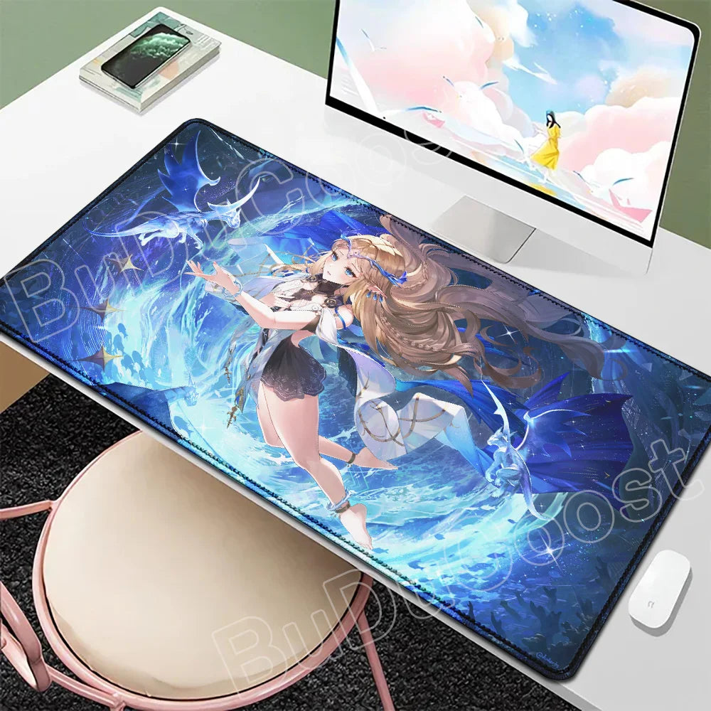 Beautiful Kawaii Luno Wuthering Waves Mouse Pad Gamer Mousepad Accessories Keyboard Mat Gaming Laptop Anime Pretty Girl Desk Mat