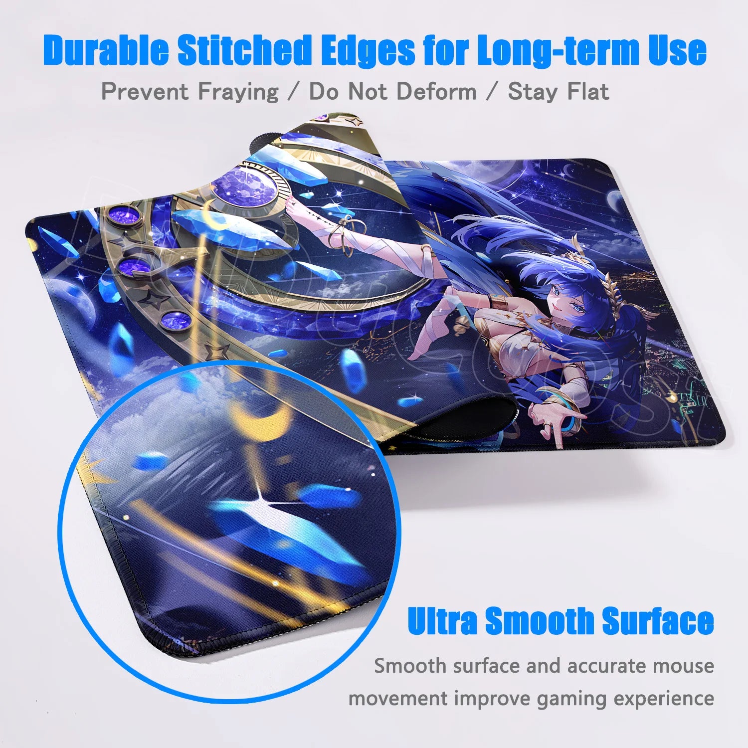 Beautiful Kawaii Luno Wuthering Waves Mouse Pad Gamer Mousepad Accessories Keyboard Mat Gaming Laptop Anime Pretty Girl Desk Mat