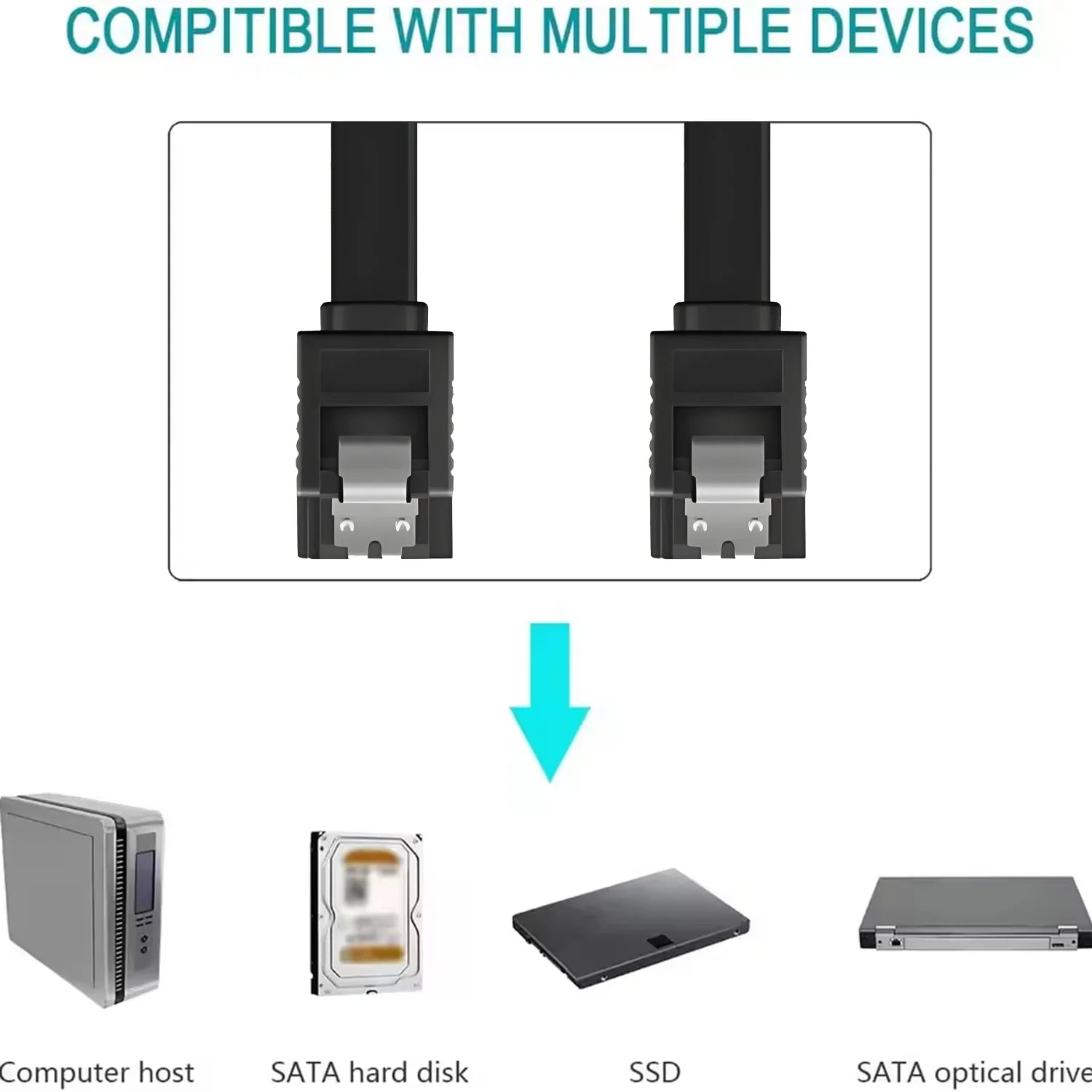 1/2PCS SATA 3.0 SATA III Data Transmission Cable for PC Laptop SATA HDD SSD Drive Writer Straight Bent 6Gbps Quick Data Cord