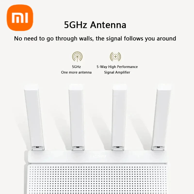 2024 NEW Original Xiaomi AX3000T Router 2.4GHz 5GHz 1.3GHz CPU 2X2 160MHz WAN LAN LED NFC Connection for Home Office Games Mi