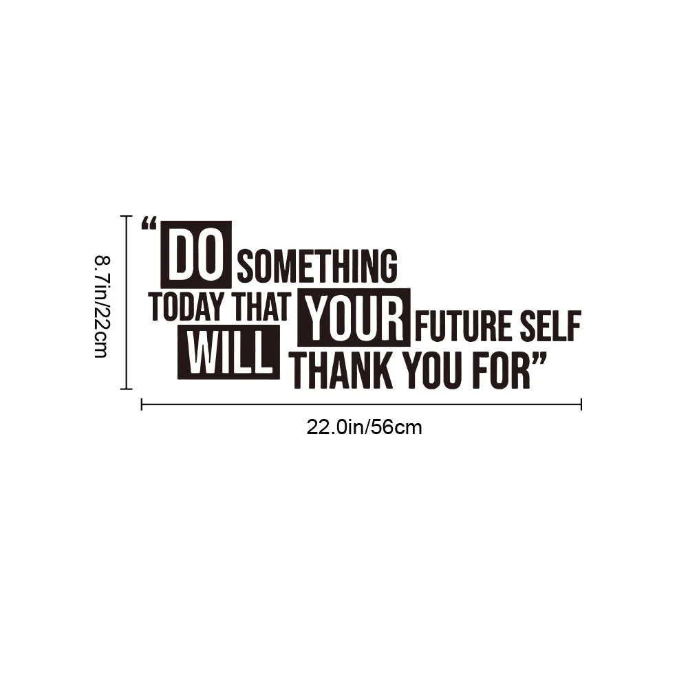 Future Self Thank You For Quote Fitness Workout Success Motivation Quotes Wall Decals Healthy Lifestyle for Girls Boys Gym Home