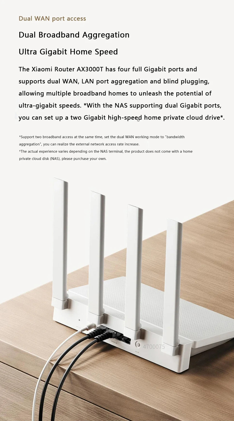 2024 NEW Original Xiaomi AX3000T Router 2.4GHz 5GHz 1.3GHz CPU 2X2 160MHz WAN LAN LED NFC Connection for Home Office Games Mi