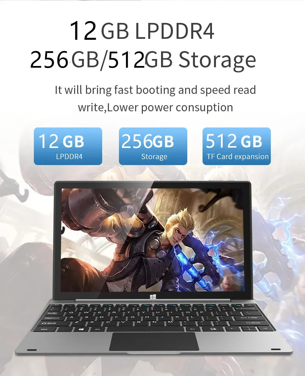 12GB RAM 256GB ROM Laptop PC 14.1 NCH Notebook Ultrabook Windows 10  Intel Celeron Quad Core N3450  CPU 64 Bit WIFI