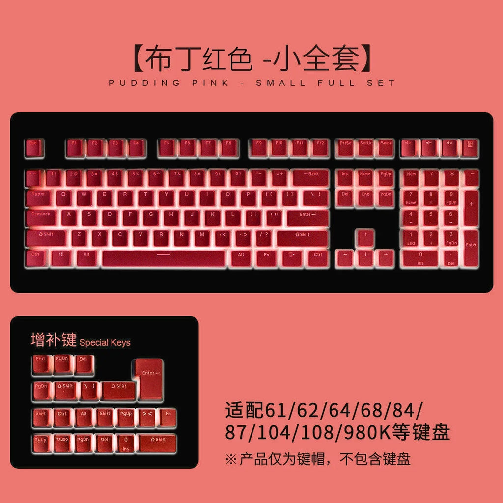 129 Keys Pudding Keycaps OEM Profile PBT Double Shot Keycap For Mx Switch Mechanical Keyboard ISO Layout RGB backlit Key Caps