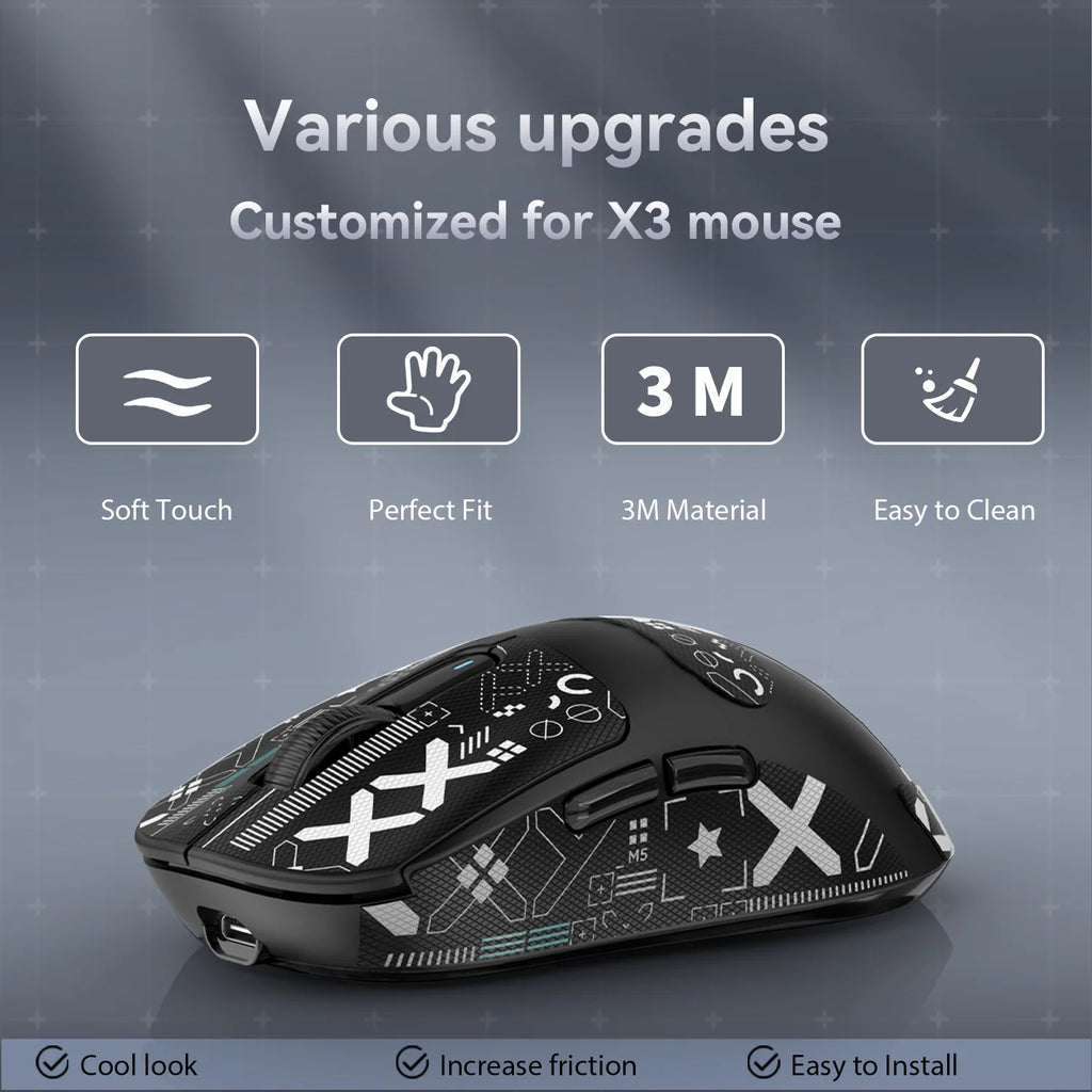 Gaming Mouse Sticker Anti-slip Waterproof and Easy to Install,Soft Touch and is Suitable for ATTACK SHARK X11/X6/X3/R1