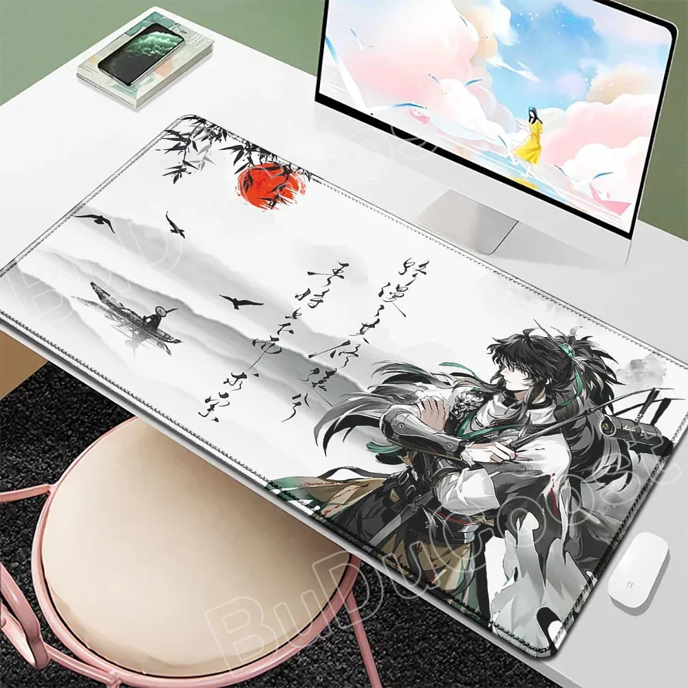 Beautiful Kawaii Luno Wuthering Waves Mouse Pad Gamer Mousepad Accessories Keyboard Mat Gaming Laptop Anime Pretty Girl Desk Mat