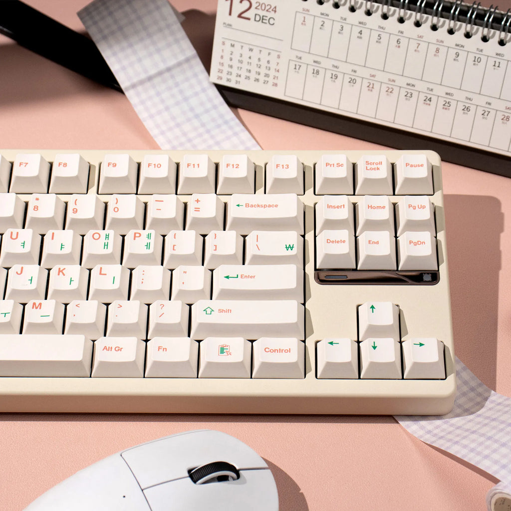 144 Keys PBT Keycaps Cherry Profile Dye-Sublimated Keycap Set Red Green Font Korea English keycaps for Mechanical Keyboard Kit