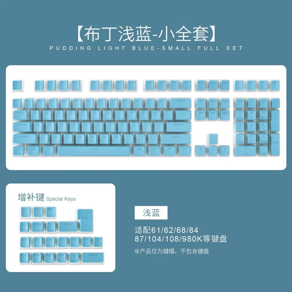 129 Keys Pudding Keycaps OEM Profile PBT Double Shot Keycap For Mx Switch Mechanical Keyboard ISO Layout RGB backlit Key Caps