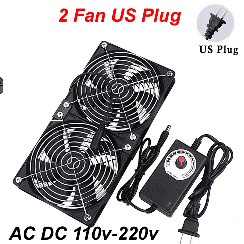 110V-220V 3000RPM Fan Cooling Controller 120mm 12V 220V Btc Machine Chassis Workstation Cabinet Radiator Server Fan for GPU VGA