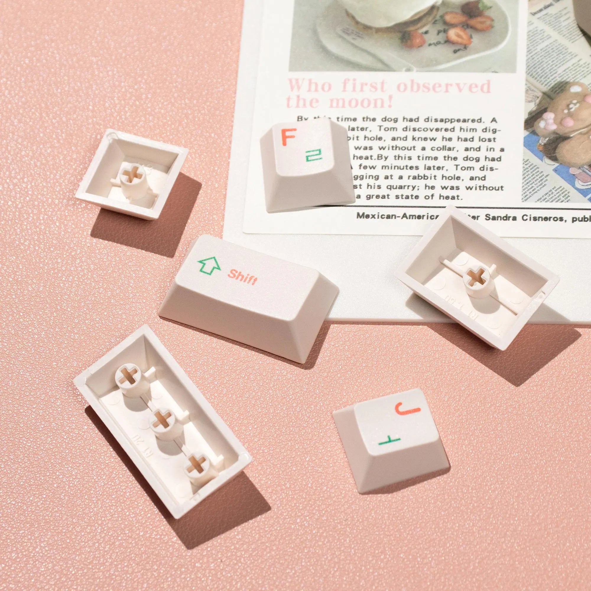 144 Keys PBT Keycaps Cherry Profile Dye-Sublimated Keycap Set Red Green Font Korea English keycaps for Mechanical Keyboard Kit