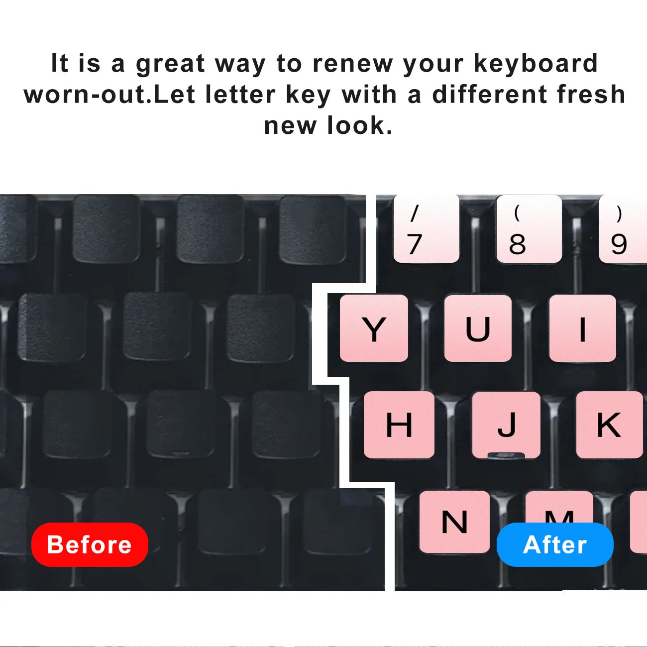 2pcs HRH Spanish keyboard sitickers, Universal Keyboard Letters Replacement Sticker for Computer Laptop Notebook