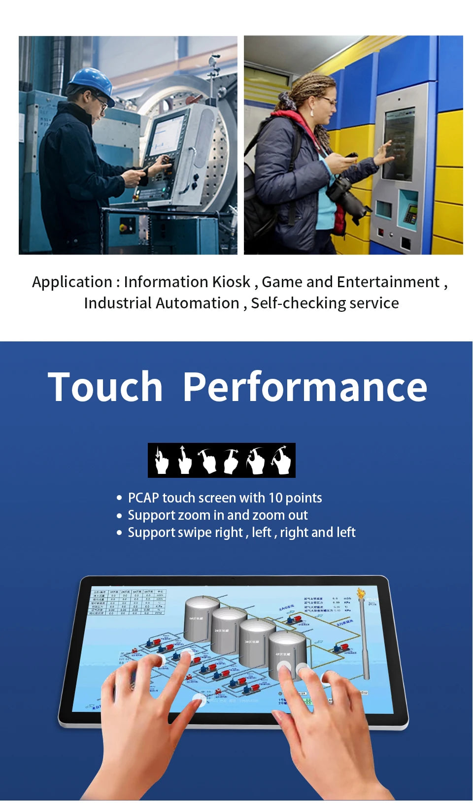 15.6/17.3/18.5 Inch All In One Touch Panel Industrial Pc Android 11 Window 10 Hdmi Wall Mount Touchscreen Waterproof Monitor