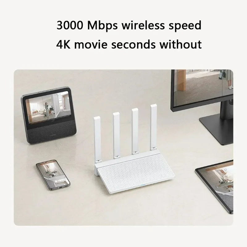 2024 NEW Original Xiaomi AX3000T Router 2.4GHz 5GHz 1.3GHz CPU 2X2 160MHz WAN LAN LED NFC Connection for Home Office Games Mi