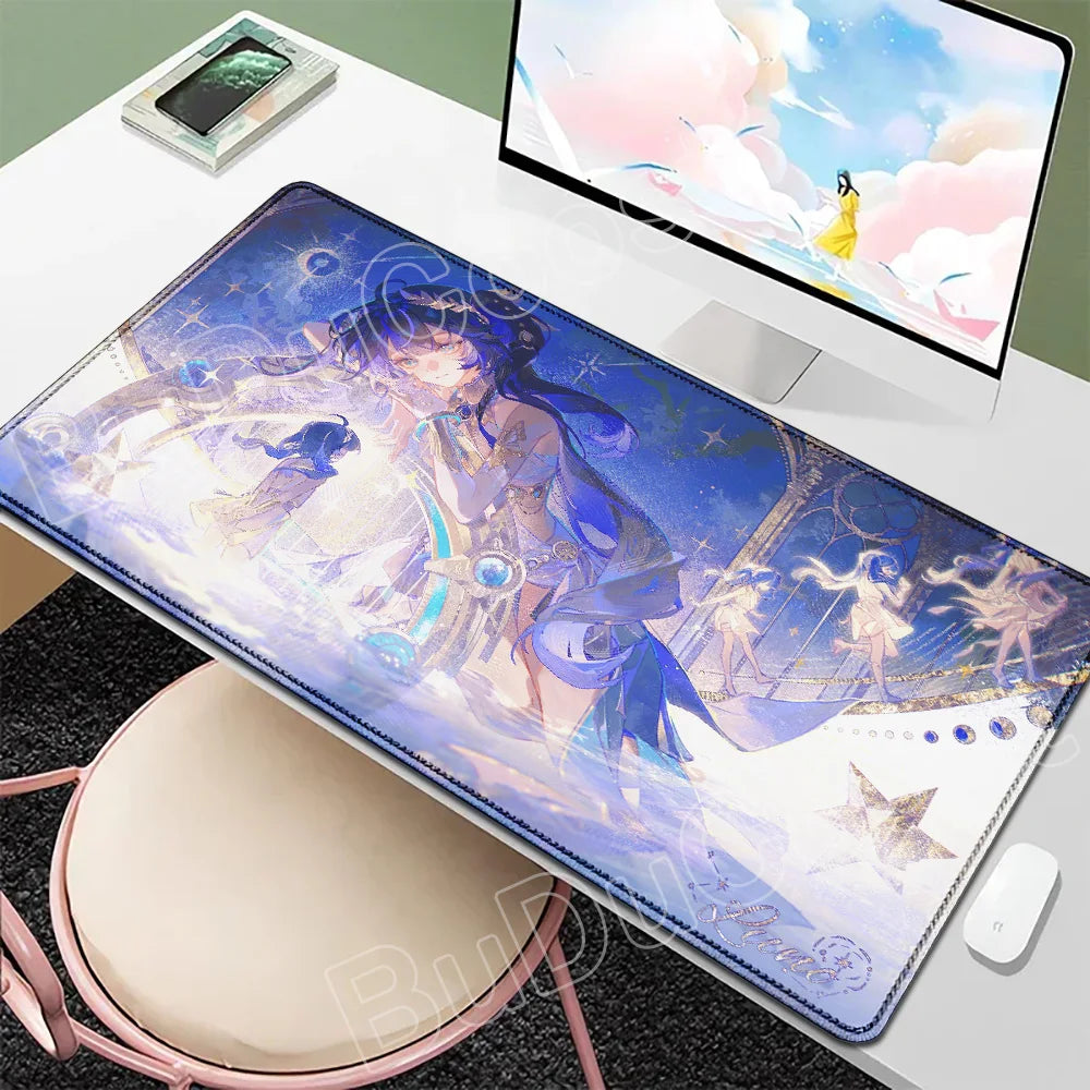 Beautiful Kawaii Luno Wuthering Waves Mouse Pad Gamer Mousepad Accessories Keyboard Mat Gaming Laptop Anime Pretty Girl Desk Mat
