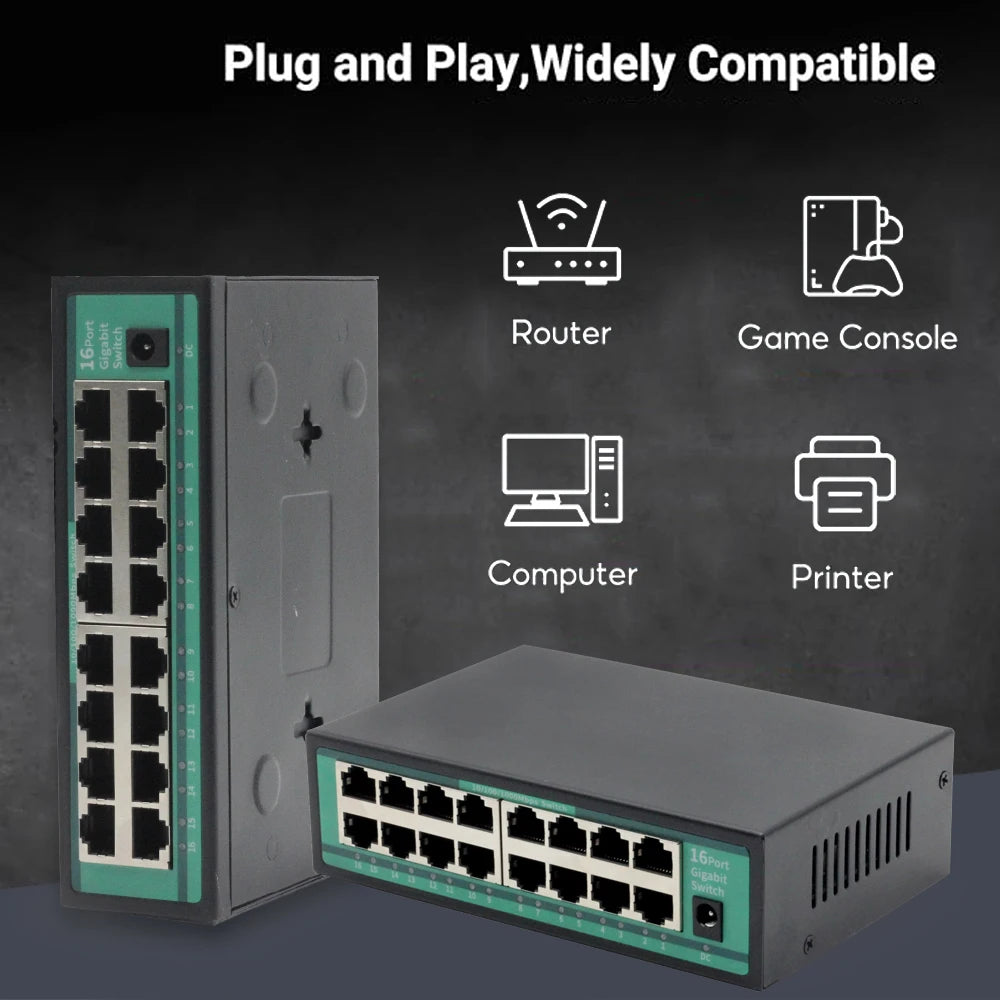 16-port Gigabit Ethernet switch 10/100/1000Mbps network switch