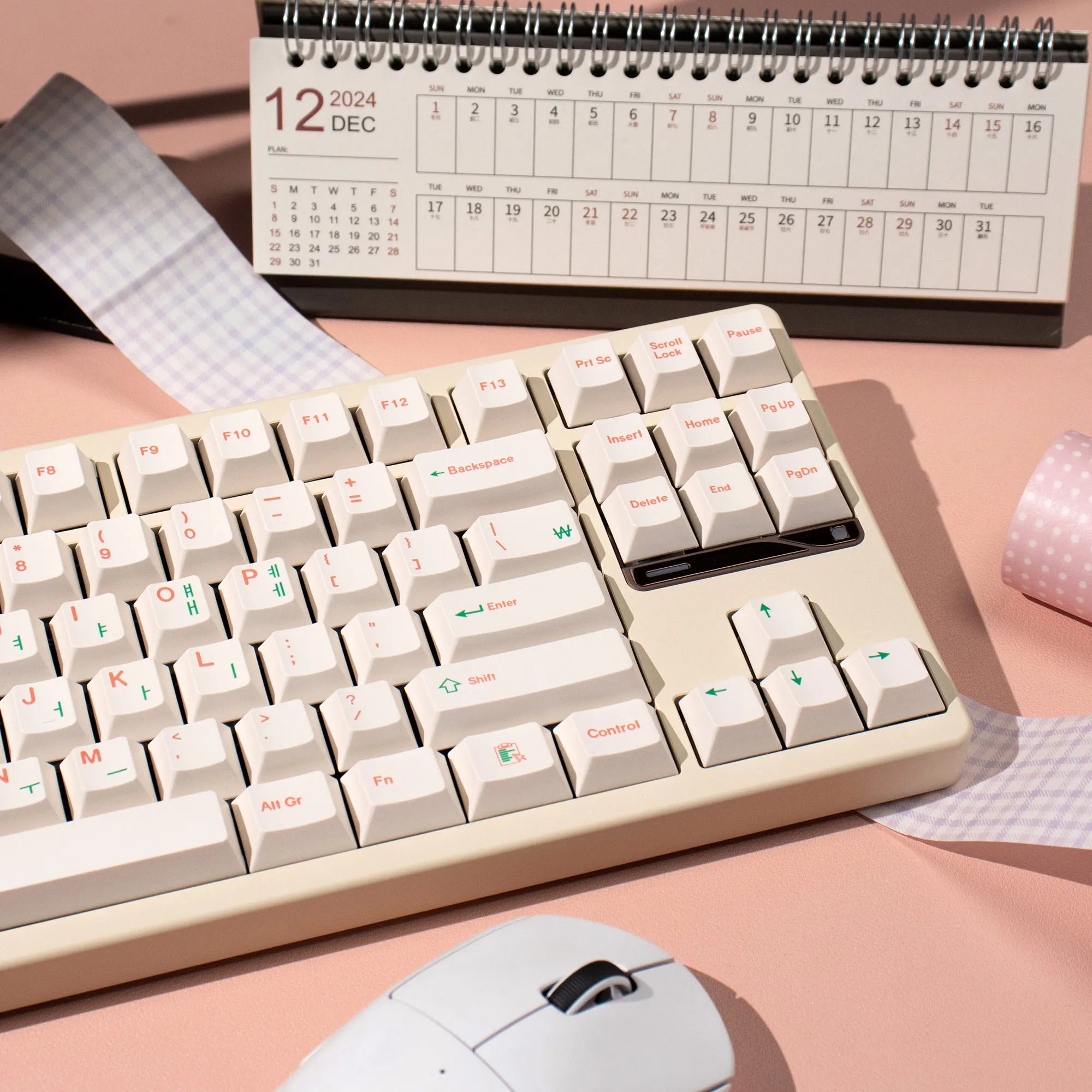 144 Keys PBT Keycaps Cherry Profile Dye-Sublimated Keycap Set Red Green Font Korea English keycaps for Mechanical Keyboard Kit