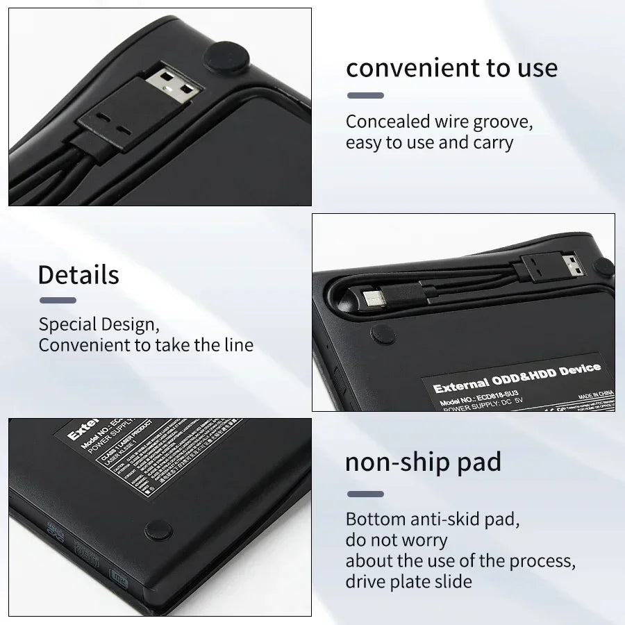 2 IN1 USB3.0 External CD DVD Drive RW CD Writer Drive Burner blu ray player Optical Drives For Laptop PC DVD Burner DVD Portatil