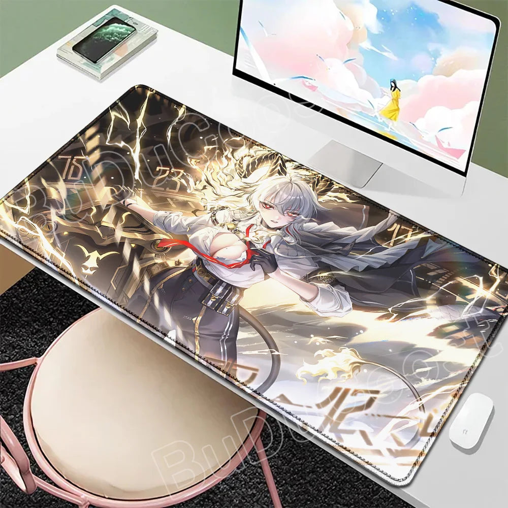 Beautiful Kawaii Luno Wuthering Waves Mouse Pad Gamer Mousepad Accessories Keyboard Mat Gaming Laptop Anime Pretty Girl Desk Mat