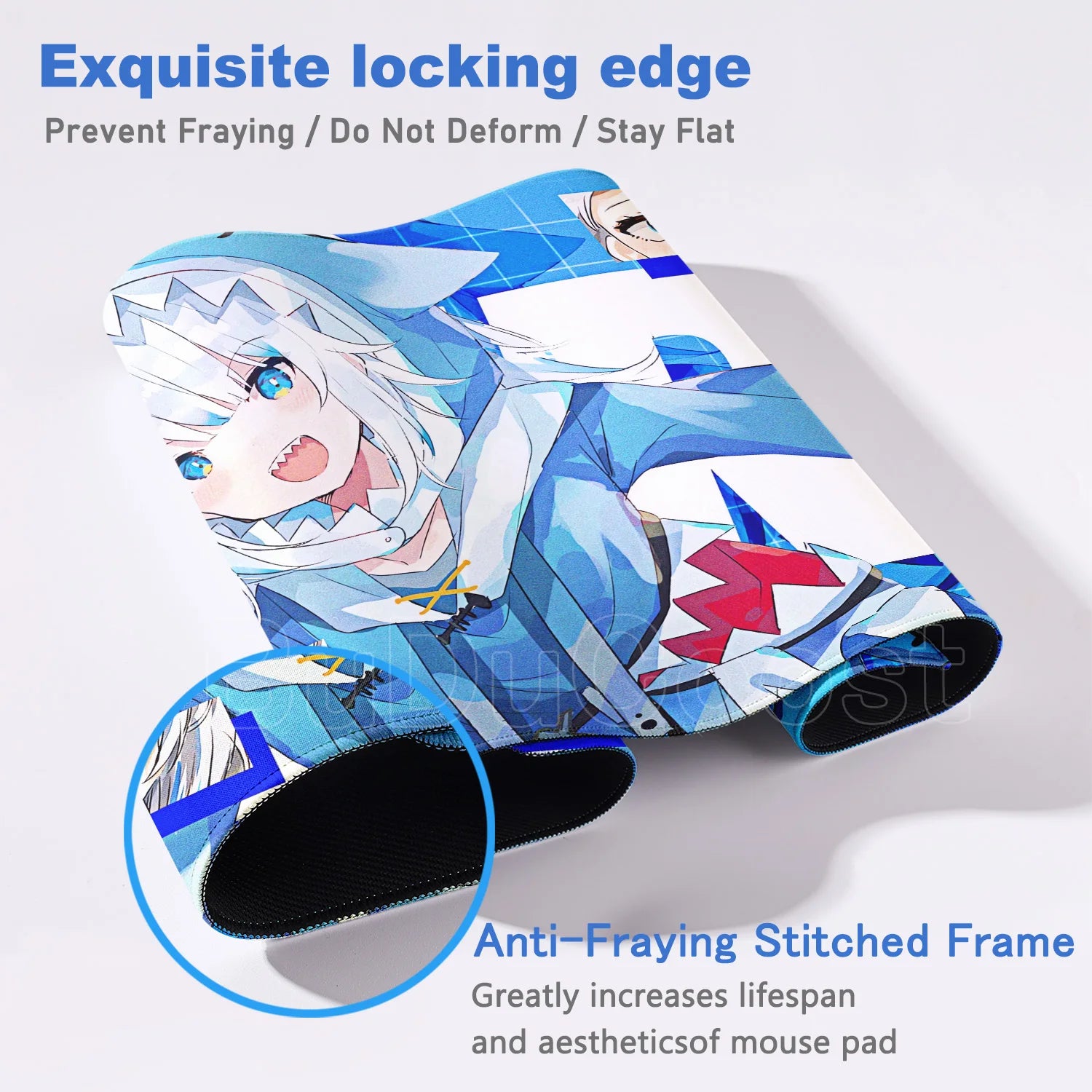 Kawaii Girl Hololive Gawr Gura Mouse Pad Office Game Carpet Mouse Mats Gamer Rug Desk Accessories Computer Table Pad PC Mousepad