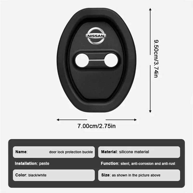2/4Pcs Car Silicone Door Lock Cover Auto Emblem Accessories For Nissan Qashqai Nismo X-Trail T32 T31 J10 J11 Juke Altima Note
