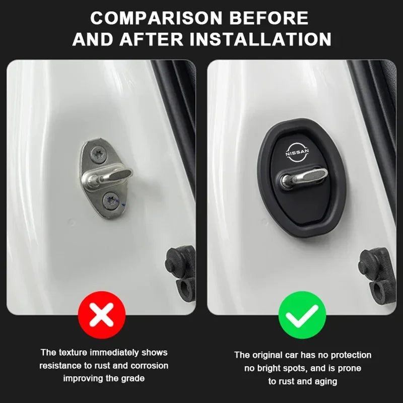 2/4Pcs Car Silicone Door Lock Cover Auto Emblem Accessories For Nissan Qashqai Nismo X-Trail T32 T31 J10 J11 Juke Altima Note