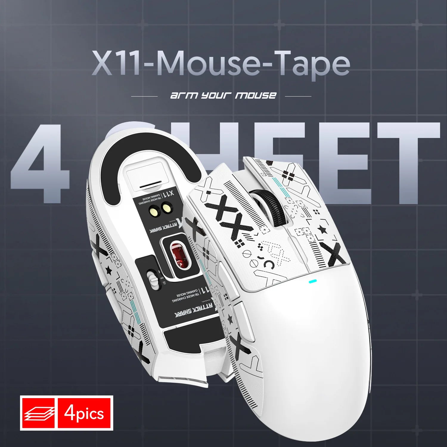 Gaming Mouse Sticker Anti-slip Waterproof and Easy to Install,Soft Touch and is Suitable for ATTACK SHARK X11/X6/X3/R1