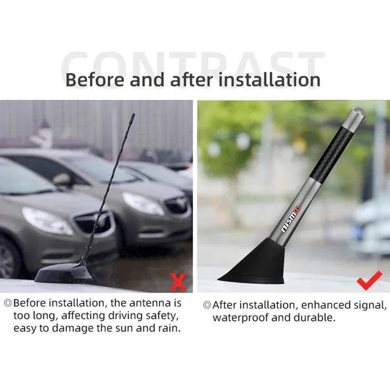 12cm Carbon Fiber Auto Roof Short Antenna Car FM Radio Antenna Aerial Radio For Nismo Nissan Qashqai Juke X-trail Tiida Teana