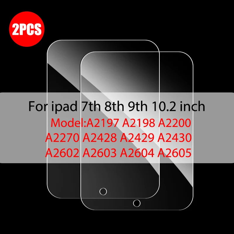 2Pcs Tempered Glass Screen Protector For iPad Air 5 4 Pro 13 11 12.9 Ipad 9th Gen 10th 8th 7th 6th 5 Mini 6 10.5 9.7 M4 M2 Film