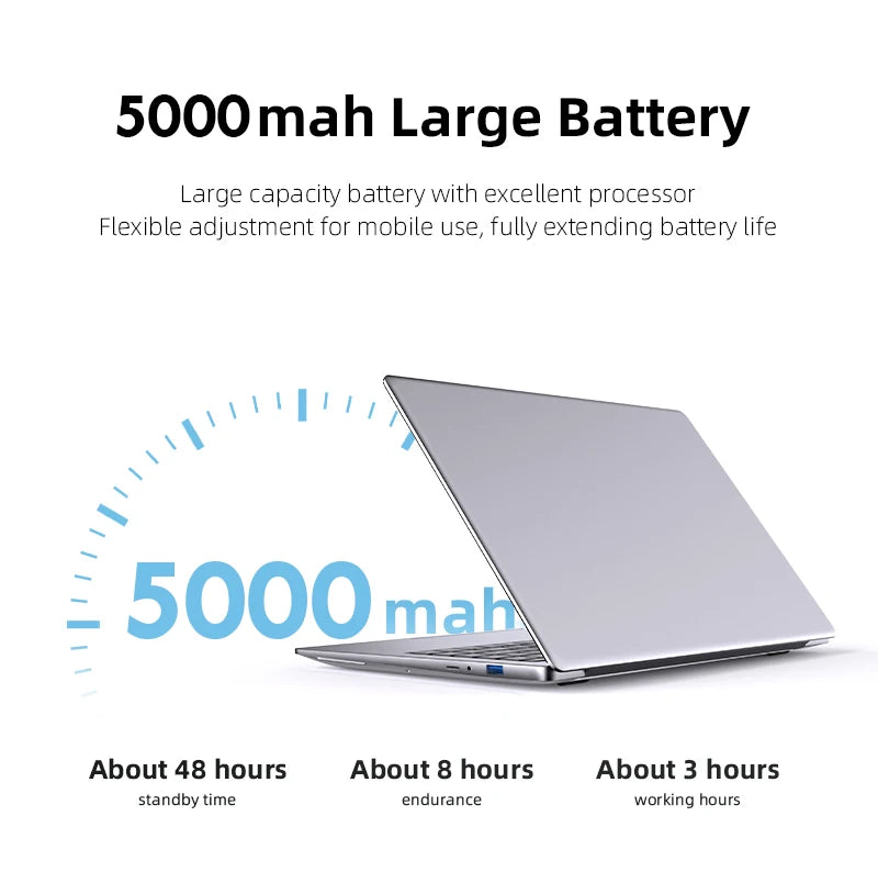 14.1" Ultra Slim Windows 11 Pro Laptop Computer intel Atom A3950 12GB RAM 1TB 2TB SSD Notebook PC 1080P HD Office Study Laptops